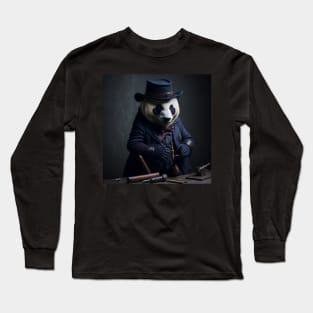 Panda bear at work Long Sleeve T-Shirt